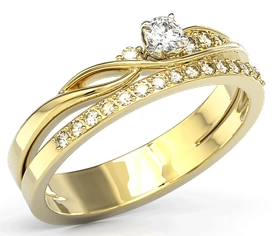 Pierścionek z żółtego złota z cyrkoniami Swarovski BP-77Z-C