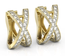 Kolczyki z żółtego złota z cyrkoniami BP-84Z-C