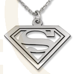 Zestaw ze srebra wisiorek SUPERMAN-1 z łańcuszkiem ankra.