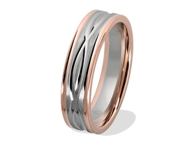 Obrączka z białego palladowego i czerwonego złota ŁN-26BC-EXTRA light-m