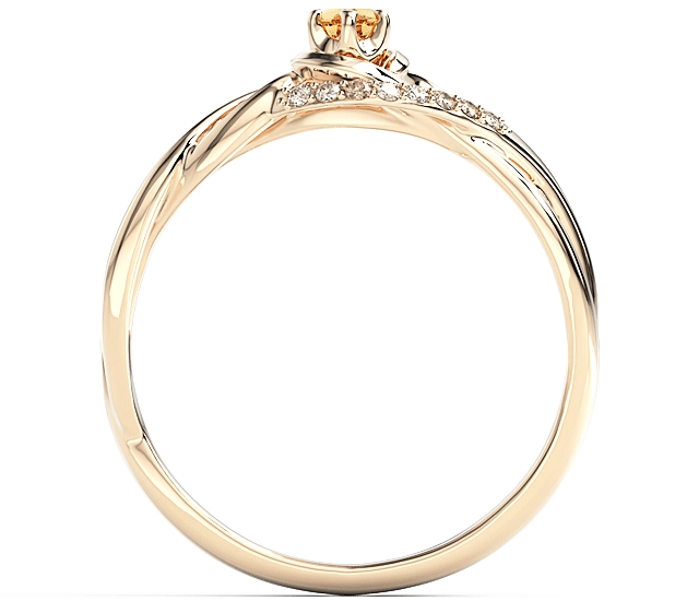 Pierścionek z różowego złota z topazem Swarovski i brylantami BP-73P