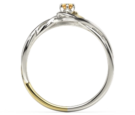 Pierścionek z białego i żółtego złota topazem Swarovski BP-74BZ