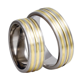 Obrączka z tytanu i żółtego złota SWTG-83/7-k