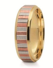 Obrączka z żółtego, białego i czerwonego złota ST-172ZBC-m