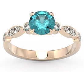 Pierścionek z różowego złota z zirconem i brylantami BP-9380P-R