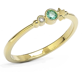 Pierścionek z żółtego złota z cyrkoniami Swarovski Mięta BP-6709Z-C/MINT
