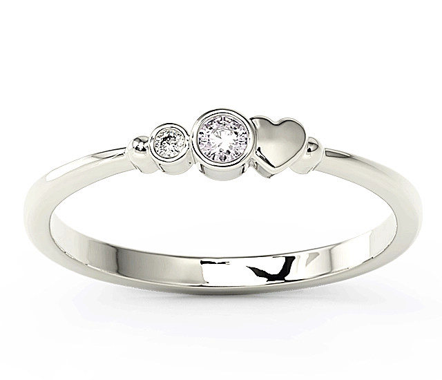 Pierścionek z białego złota z cyrkoniami lavendową i białą Swarovski BP-6807B-C