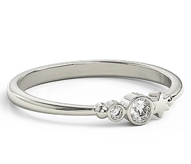 Pierścionek z białego złota z cyrkoniami Swarovski BP-6709B-C