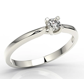 Pierścionek zaręczynowy z białego złota z diamentami LP-8112B