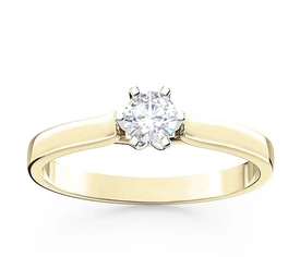 Pierścionek zaręczynowy  z żółtego i białego złota z brylantem LP-8027ZB