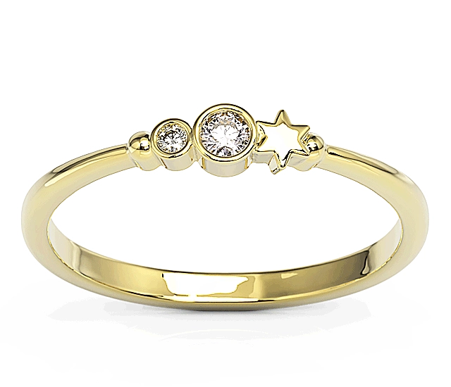 Pierścionek z żółtego złota z cyrkoniami Swarovski Lawenda BP-6707Z-C/LAV