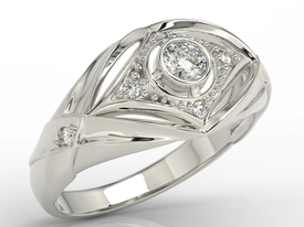 Pierścionek z białego złota z brylantami AP-9924B