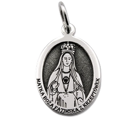 Medalik srebrny z wizerunkiem Matki Bożej Fatimskiej z Krzeptówek MED-MBFK-01