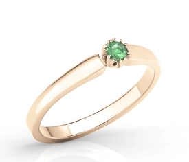 Pierścionek zaręczynowy z różowego złota ze szmaragdem BP-2110P