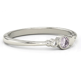 Pierścionek z białego złota z cyrkoniami lavendową i białą Swarovski BP-6811B-C