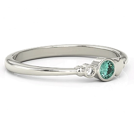 Pierścionek z białego złota z cyrkoniami Swarovski miętową i białą BP-6811B-C