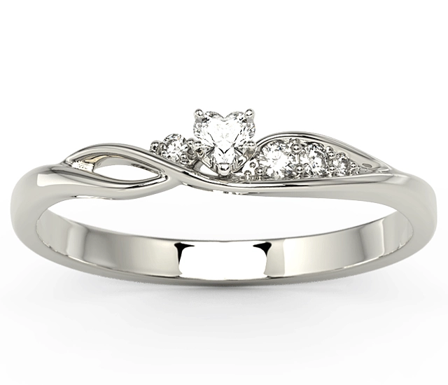 Pierścionek z białego złota z cyrkoniami Swarovski BP-81B-C