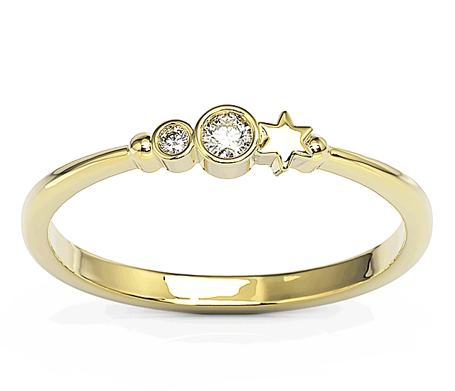 Pierścionek z żółtego złota z cyrkoniami Swarovski BP-6707Z-C