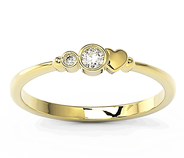 Pierścionek z żółtego złota z cyrkoniami Swarovski BP-6809Z-C