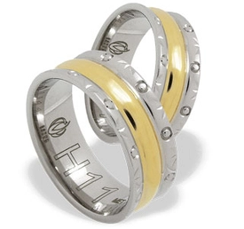 Obrączka z żółtego i białego złota ŁH-11ZB-EXTRA light-m