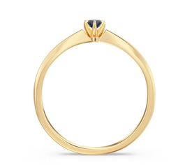 Pierścionek zaręczynowy z żółtego złota z szafirem CP-2410Z