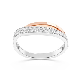 Pierścionek z białego i różowego złota z brylantami CP-27BP