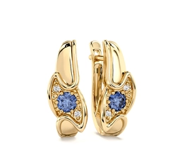 Kolczyki z topazami london blue i brylantami BPK-11Z