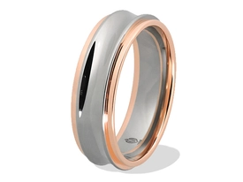 Obrączka z białego palladowego i czerwonego złota ŁN-33BC-light-m