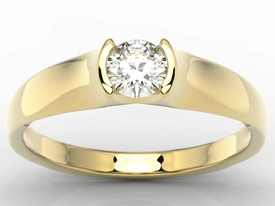 Pierścionek zaręczynowy z żółtego złota z brylantem 0,36ct BP-2636Z