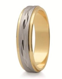 Obrączka z żółtego i białego złota ST-123ZB-m