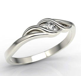 Pierścionek zaręczynowy z białego złota z brylantem LP-9306B