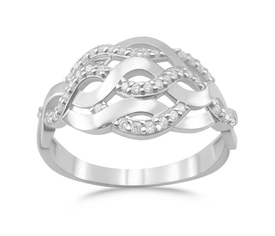 Pierścionek z białego złota z cyrkoniami CP-56B-C