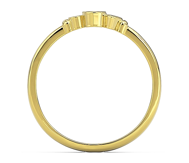 Pierścionek z żółtego złota z cyrkoniami Swarovski mietową i białą BP-6809Z-C
