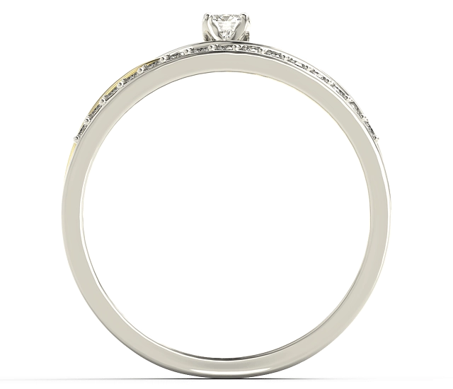 Pierścionek z białego i żółtego złota z cyrkoniami Swarovski BP-77BZ-C