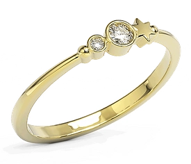 Pierścionek z żółtego złota z cyrkoniami Swarovski BP-6709Z-C