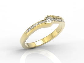 Pierścionek z żółtego złota z brylantami 0,13ct wzór BP-3413Z-R