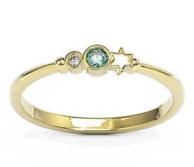 Pierścionek z żółtego złota z cyrkoniami Swarovski Mięta BP-6707Z-C/MINT