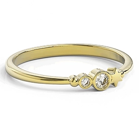 Pierścionek z żółtego złota z cyrkoniami Swarovski BP-6707Z-C