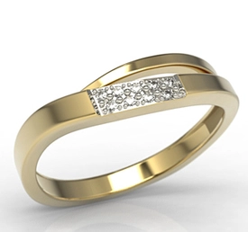 Pierścionek z żółtego złota z cyrkoniami LP-97Z-R-C