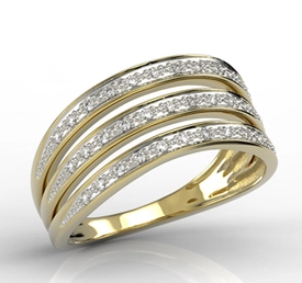 Pierścionek z żółtego złota z cyrkoniami AP-62Z-R