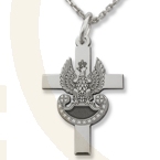 Krzyżyk orzeł wojskowy z łańcuszkiem ze srebra wzór KR-10-ZEST