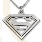 Zestaw ze srebra wisiorek SUPERMAN-1 z łańcuszkiem ankra.