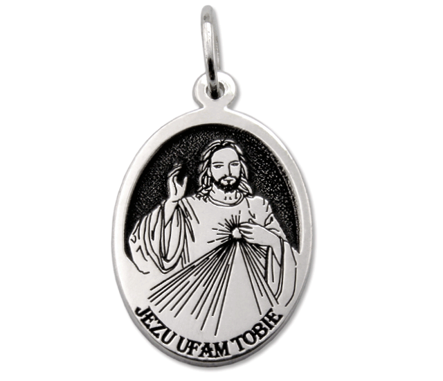 Medalik srebrny z wizerunkiem Jezusa Miłosiernego MED-JM-01