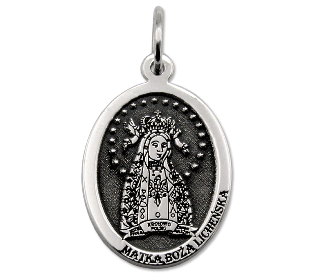 Medalik srebrny z wizerunkiem Matki Bożej Licheńskiej MED-MBLI-01
