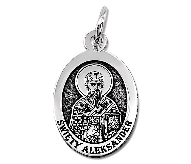 Medalik srebrny z wizerunkiem Św. Aleksandra