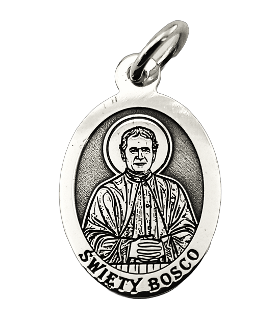 Medalik srebrny z wizerunkiem Św. Jana Bosco