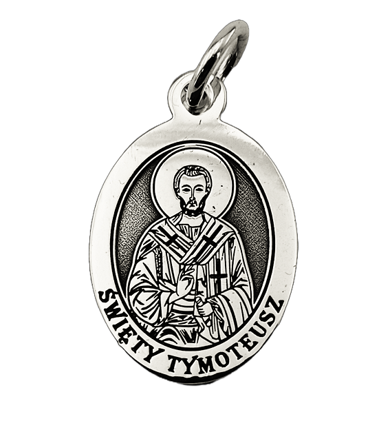 Medalik srebrny z wizerunkiem Św. Tymoteusza