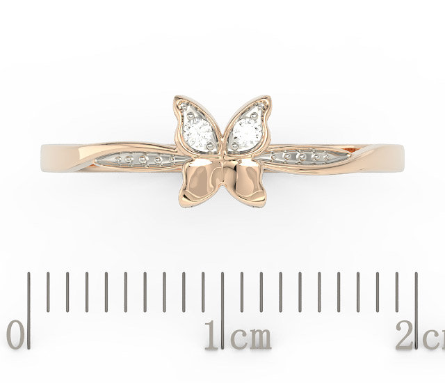 Pierścionek motylek z różowego złota z cyrkoniami BP-88P-R-C