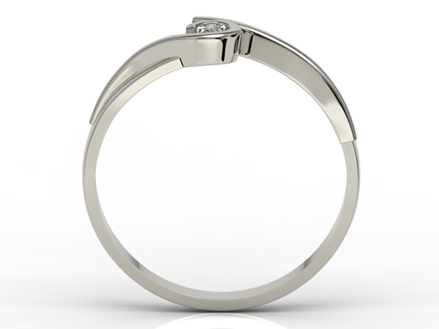 Pierścionek z białego złota z brylantem 0,06 ct model AP-3206B