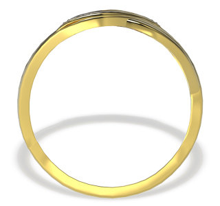 Pierścionek z żółtego złota z diamentami LP-51Z-R